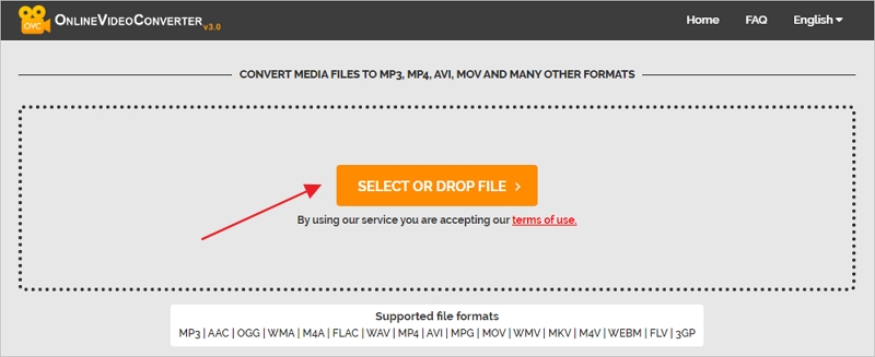 Convert AVI to MP4 with OnlineVideoConverter