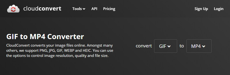 CloudConvert GIF to MP4 Converter