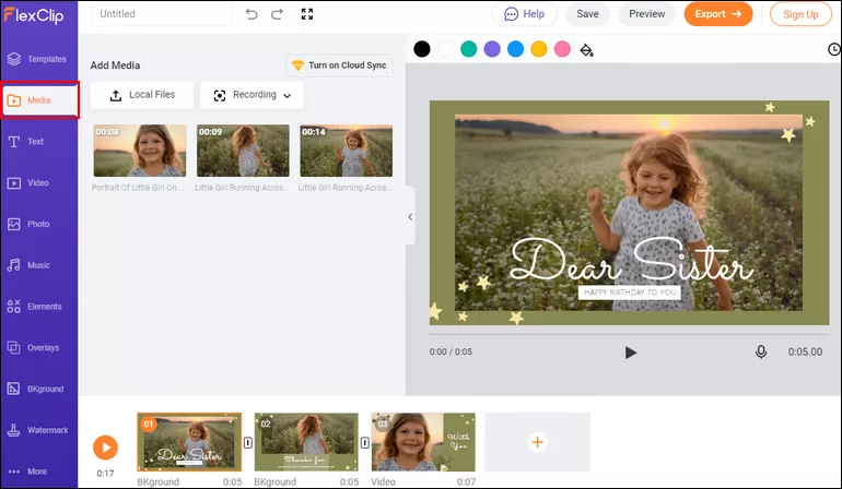 Convert Landscape to Portrait with FlexClip - Upload