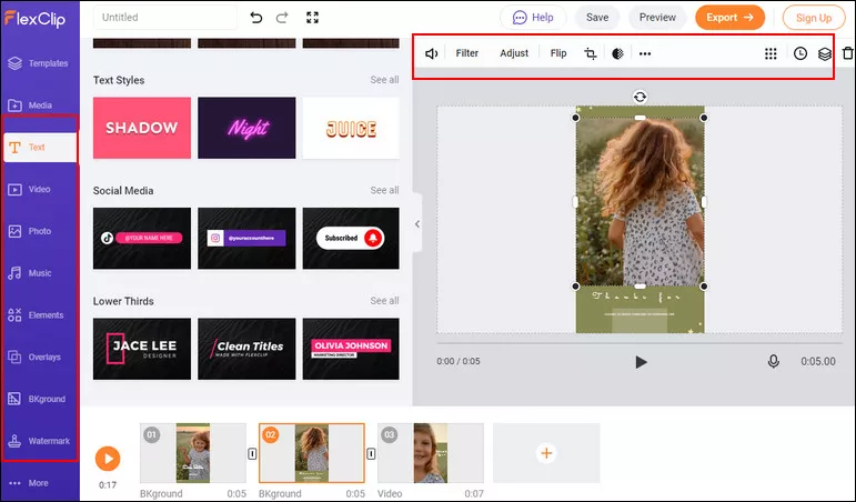 Convert Landscape to Portrait with FlexClip - Edits