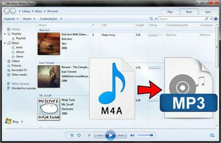 Convert M4A to MP3 in Windows Media Player