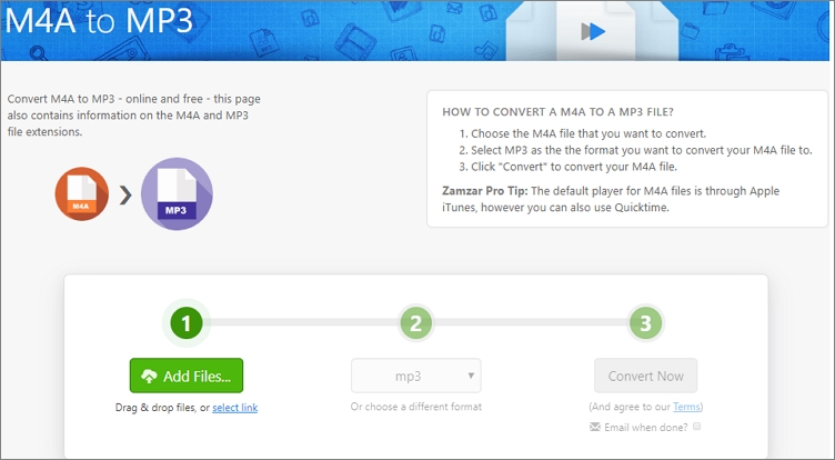 How to Convert M4A to MP3 Online - ZAMZAR