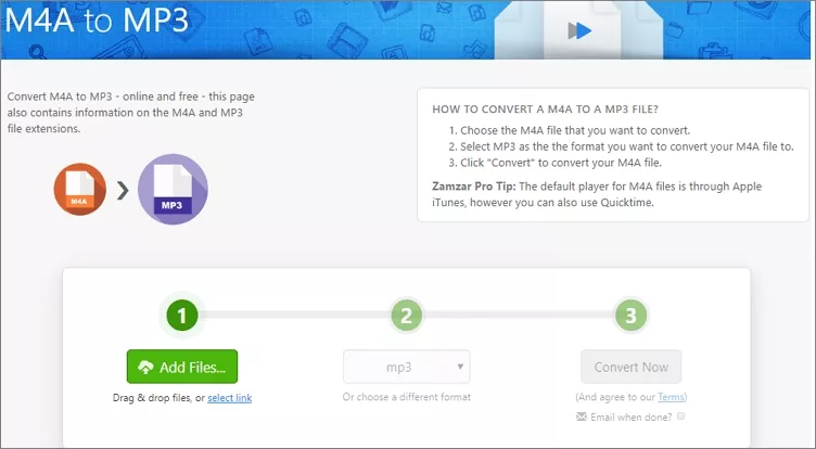 How to Convert M4A to MP3 Online - ZAMZAR