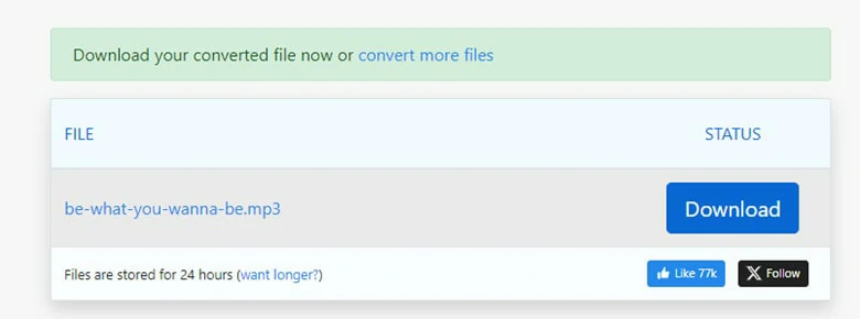 Start the Conversion Process and Download the Converted File