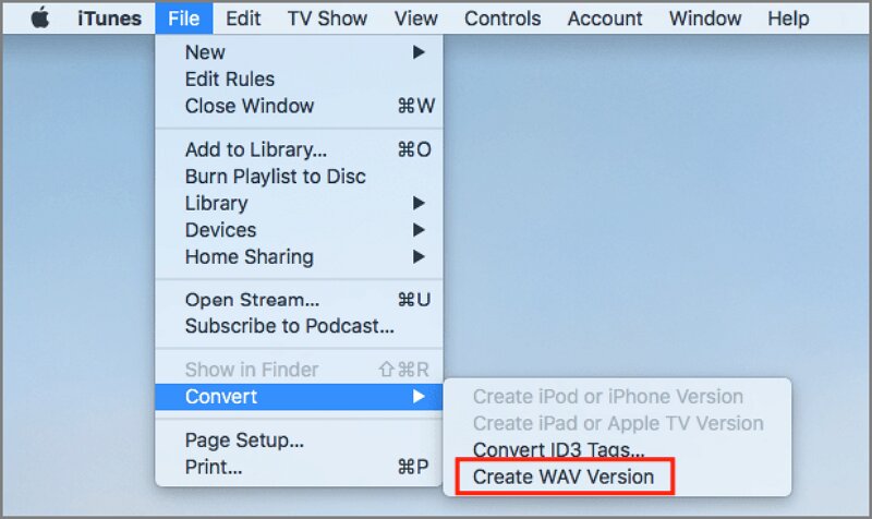  iTunes - Convert M4A to WAV