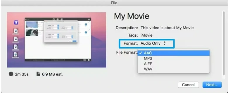 MOV to MP3 Converter Desktop - iMovie