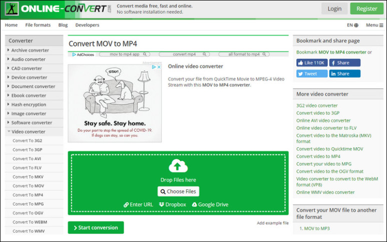 MOV to MP4 Converter: Online Convert
