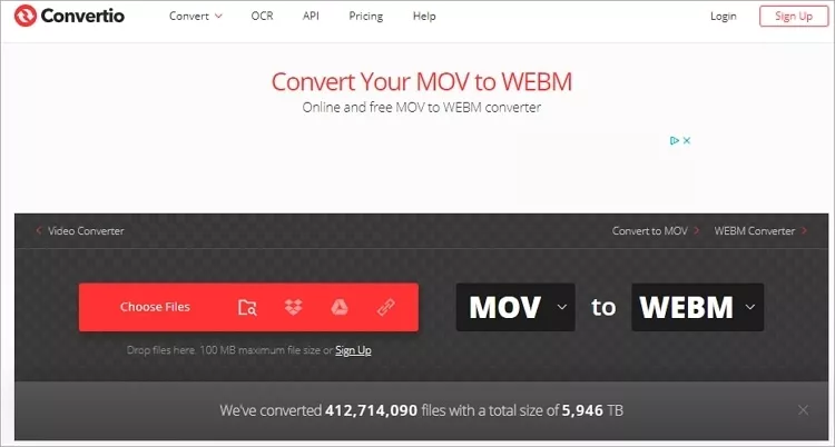 How to Convert MOV to WebM with Convertio