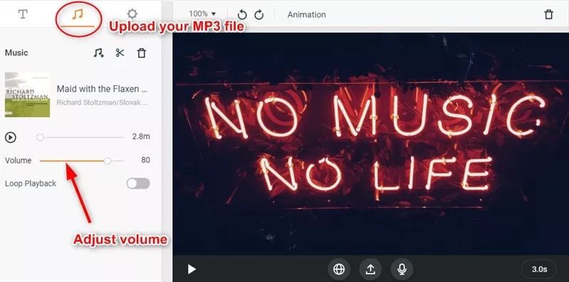Convert MP3 to MP4 with FlexClip: Upload Your MP3 File