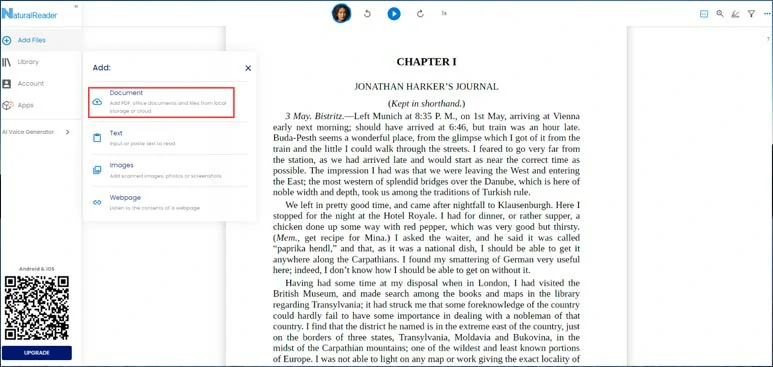 Effortlessly convert PDF to audiobook by NaturalReader online