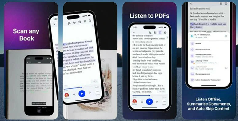 Convert PDF to audiobook by Speechify on iPhone