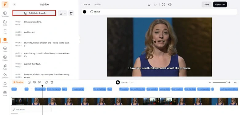 Embed Subtitles into Videos in FlexClip