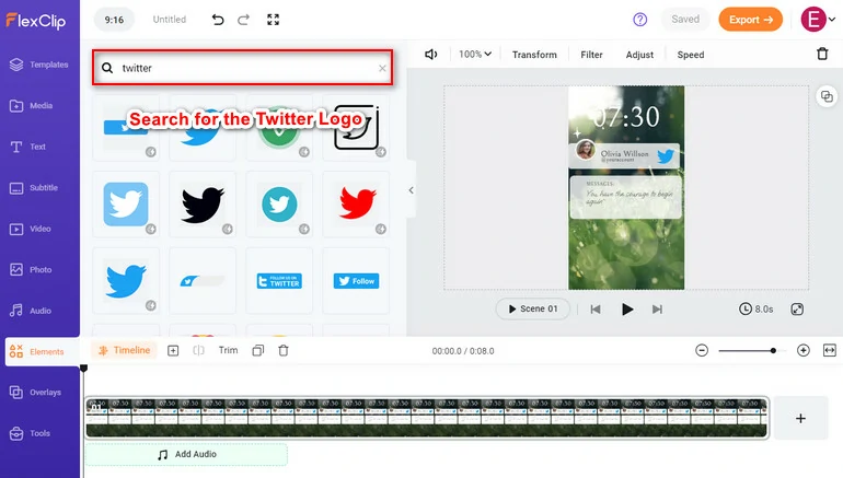 Add a Twitter Logo to Video