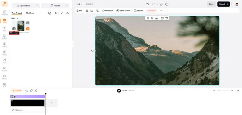 Add Image as A Layer and Stretch the Borders to Landscape