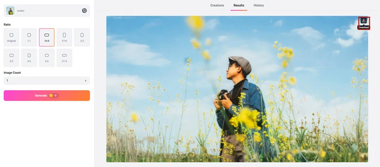 Download the Horizontal Orientated Image to Local