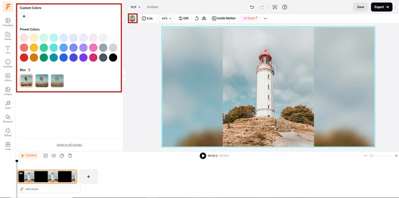 Fill the Empty Space of the Canvas with A Blurred Background