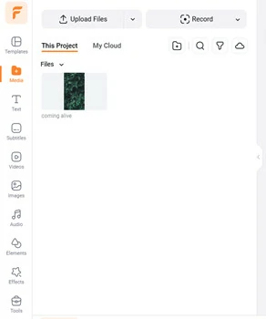 Open FlexClip's Editor Page and Upload Your Vertical Image