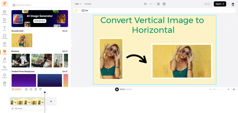 The Best Vertical to Horizontal Image Converter - FlexClip