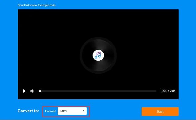 Directly convert voice memos to MP3 for free by FlexClip audio converter online