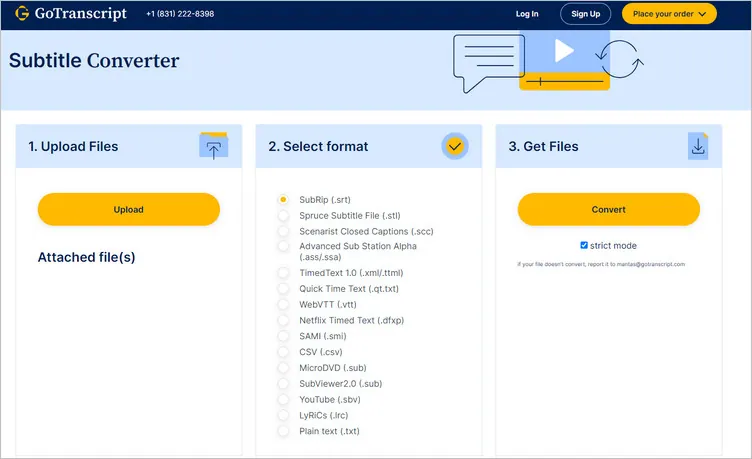 VTT to SRT Converter: GoTranscript