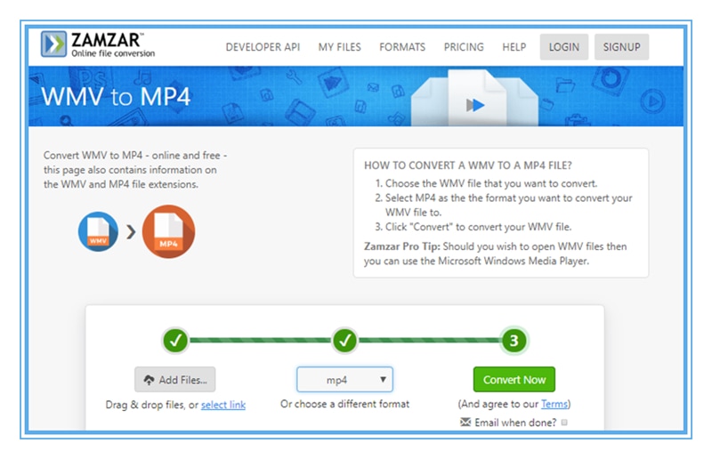 How to Convert WMV to MP4 with ZAMZAR