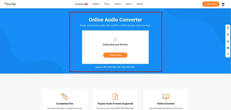 Open FlexClip Audio Converter on Your Computer