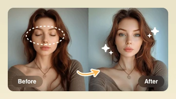 fix closed eyes in photo