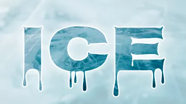 glass ice text effect