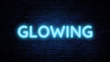 glowing text