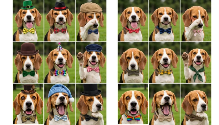 ペット証明写真にアクセサリーを追加