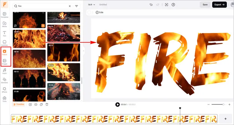 Add Text Mask to Create Flaming Text - Stock Media