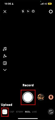 Record or upload videos and photos for Instagram Reels