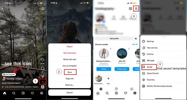Save Instagram Reels templates and find them in the saved Reels tab