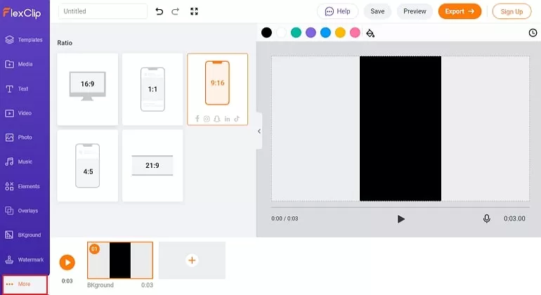 Create a Slideshow for Instagram with FlexClip - Step 1