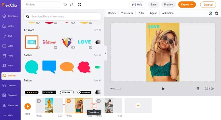 Create a Slideshow for Instagram with FlexClip - Step 4