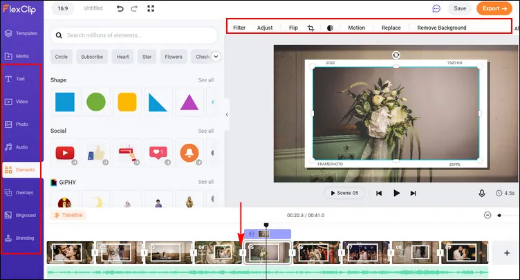 Create Slideshow on Windows 10 with FlexClip - More Edits