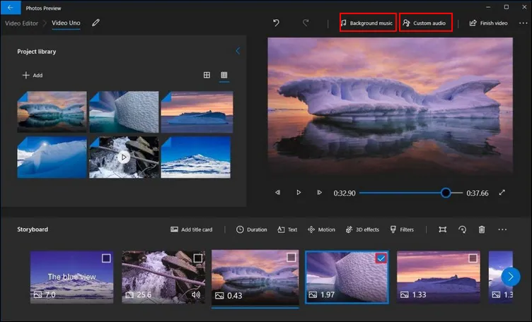 Create Slideshow on Windows 10 via Photos App - Music & Audio