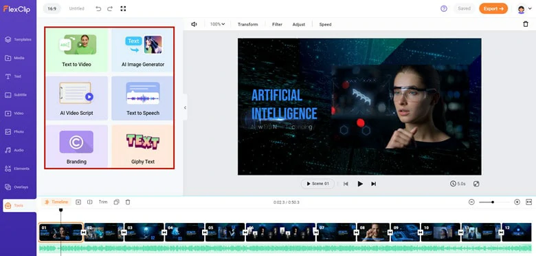 Popular AI Tools in FlexClip