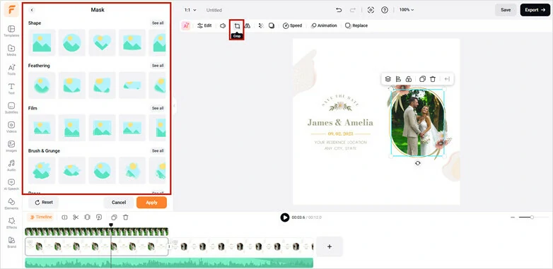Add as Layer and Crop the Video into Creative Shape
