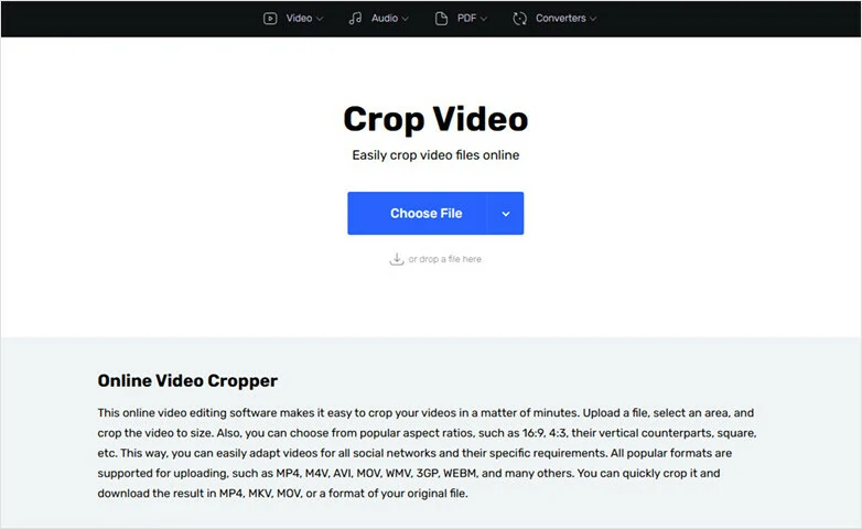 Crop Videos on Windows 10 - 123Apps