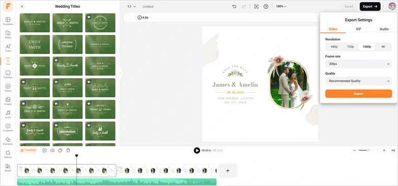 Customize the Cropped Video and Export to Download or Share