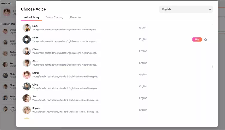 Create a Cute Kid Voice - Select Child Voide from Presets