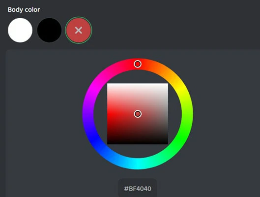 Select a Body Color of Your Icon