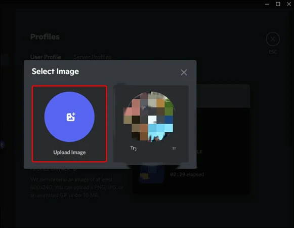 Upload Your New Avatar Image to Discord