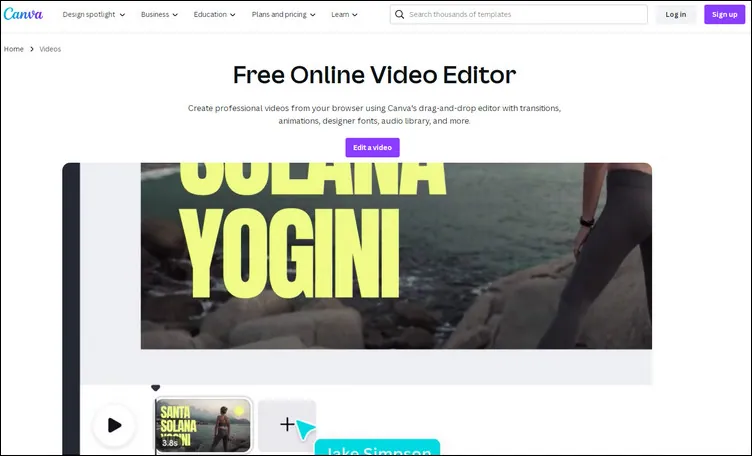 Drag and Drop Video Editors: Canva