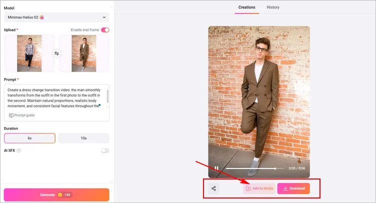Create Outfit Transitions Between Two Photos - More