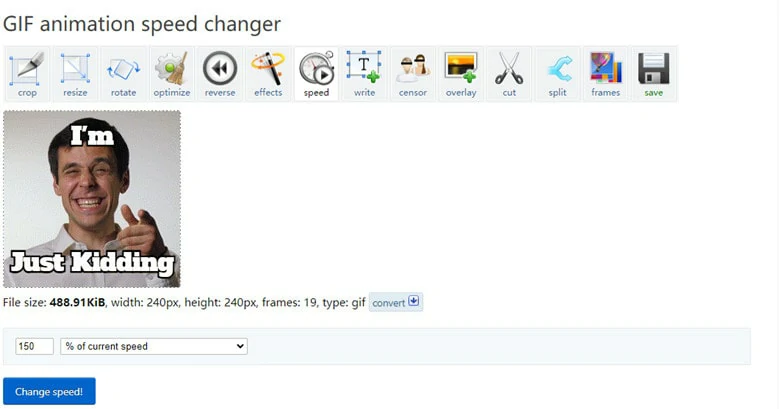 Tool for adjusting GIF animation speed online. Make GIF images run