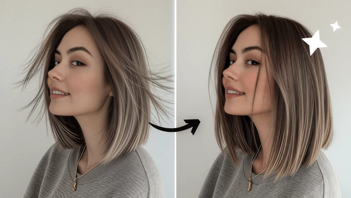 Edit Messy Hair in Photo - Display Image