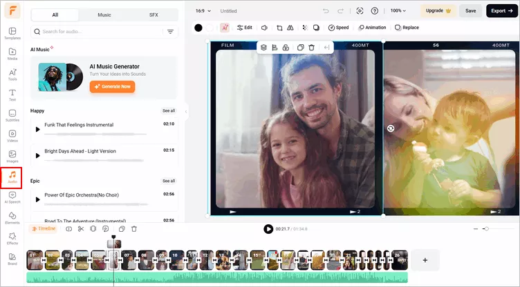 How to Edit Videos on Your Mac with FlexClip - Audio