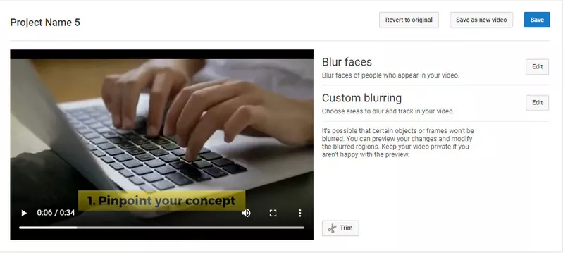 How to Edit YouTube Videos Using YouTube Studio  - Add Blur